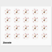 Sticker Rond Adorable pompier Dino anniversaire (Feuille)