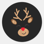 Sticker Rond Adorable Reindeer Holiday Graphic - Festive Christ (Devant)