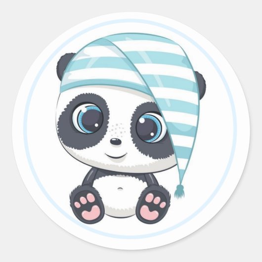 Sticker Rond Adorable Sleepy Panda (Devant)