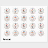 Sticker Rond Adorable Snowman, Glittery Bokeh (Feuille)