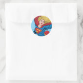 Sticker Rond Adorable Supergirl Stance (Sac)