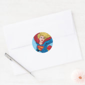 Sticker Rond Adorable Supergirl Stance (Enveloppe)