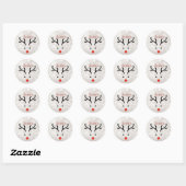 Sticker Rond Adorable visage de rennes, Bokeh (Feuille)