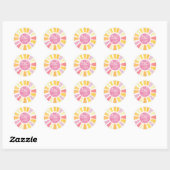 Sticker Rond Adorable Vous Êtes Mon Soleil Bright Aquarelle (Feuille)