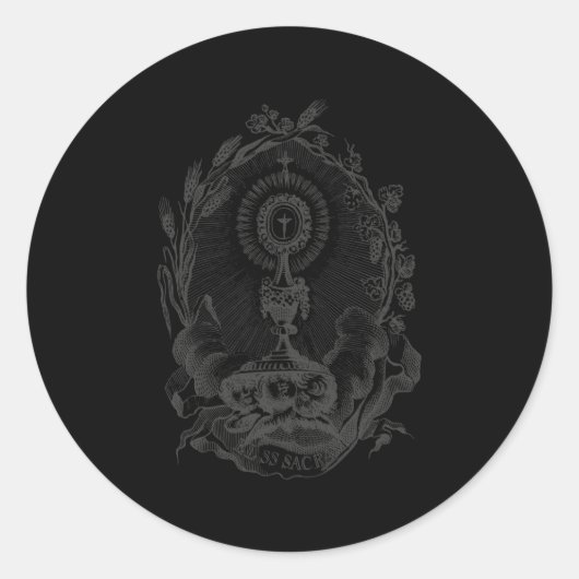 Sticker Rond Adoration eucharistique Saint-Sacat Catholique (Devant)