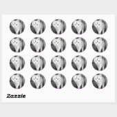 Sticker Rond adorez le minou (Feuille)