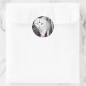 Sticker Rond adorez le minou (Sac)