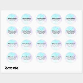 Sticker Rond Adresse Abstraite d'aquarelle bleu et violet moder (Feuille)