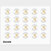 Sticker Rond Adresse de Baby Shower pour anniversaire de brassa (Feuille)