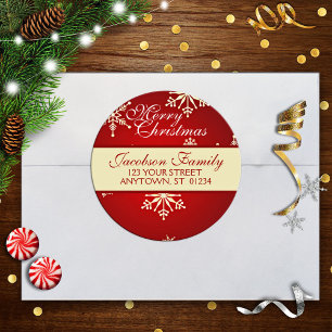 Sticker Rond Adresse de famille pour Noël