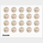 STICKER ROND ADRESSE DE KRAFT ROSE POINTE ABSTRAITE MODERNE (Feuille)