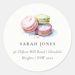 Sticker Rond Adresse de la boulangerie de macarons français à l