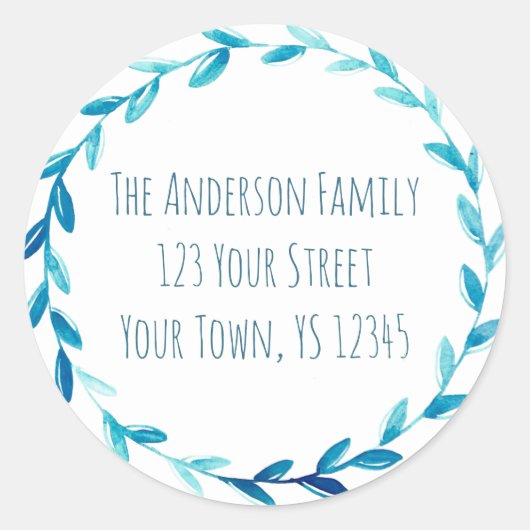 Sticker Rond Adresse de la couronne bleue (Devant)