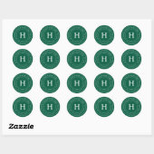 Sticker Rond Adresse de la maison Moderne Simple Chic Monogramm (Feuille)