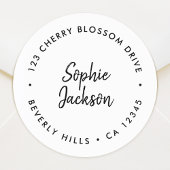 Sticker Rond Adresse de l'expéditeur | Enveloppe Sceau Script m