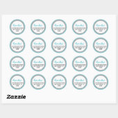 Sticker Rond Adresse de Parties scintillant bleue et argent (Feuille)