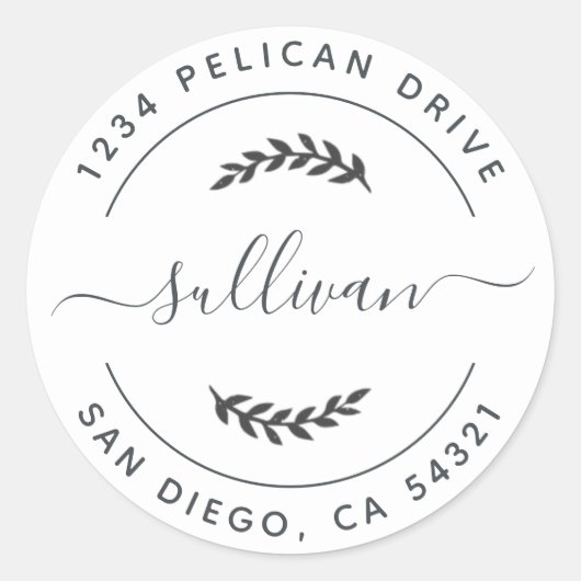 Sticker rond adresse de retour (Devant)