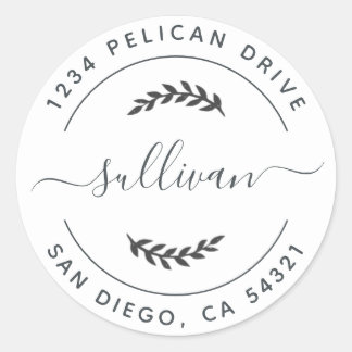 Sticker rond adresse de retour