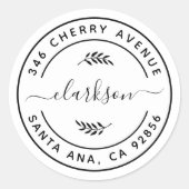 Sticker Rond Adresse de retour (Devant)