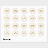 Sticker Rond Adresse de retour - Baby shower Automne | (Feuille)