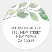 Sticker Rond Adresse de retour botanique (Devant)