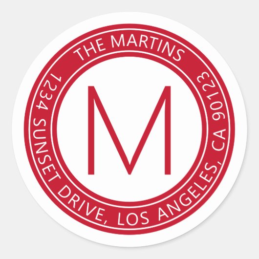 Sticker Rond Adresse de retour circulaire ou message texte circ (Devant)