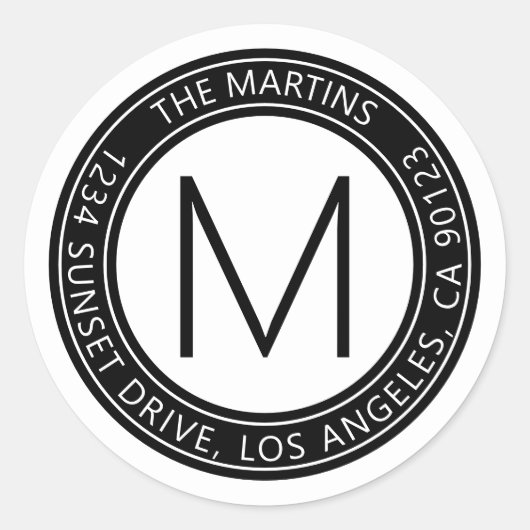 Sticker Rond Adresse de retour circulaire ou message texte circ (Devant)