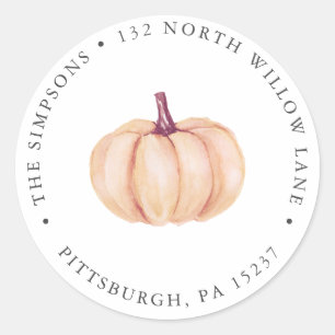 Sticker Rond Adresse de Retour Citrouille