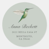 Sticker Rond Adresse de retour Colibri (Devant)