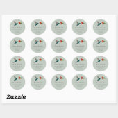 Sticker Rond Adresse de retour Colibri (Feuille)