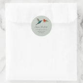Sticker Rond Adresse de retour Colibri (Sac)