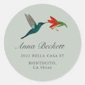 Sticker Rond Adresse de retour Colibri (Devant)