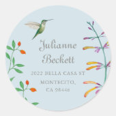 Sticker Rond Adresse de retour Colibri (Devant)