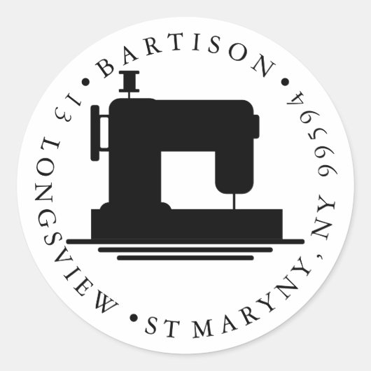 Sticker Rond adresse de retour couture Nom de l'entreprise arti (Devant)