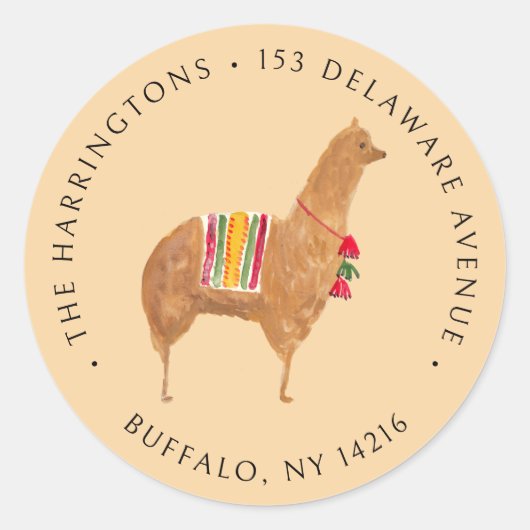Sticker Rond Adresse de retour d'animal de compagnie dessinée à (Devant)