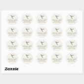 Sticker Rond Adresse de retour d'Anna's Hummingbird (Feuille)