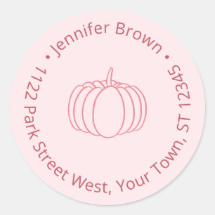 Sticker Rond Adresse de retour de Baby Shower Bébé Citrouille R