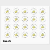 Sticker Rond Adresse de retour de Baby Shower sur le thème Citr (Feuille)