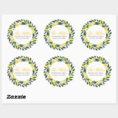 Sticker Rond Adresse de Retour de Feuillage de Citron (Feuille)