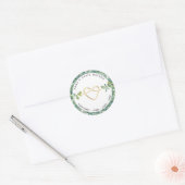 Sticker Rond Adresse de Retour de Feuillage d'Eucalyptus (Enveloppe)