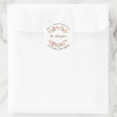 Sticker Rond Adresse de retour de fleurs roses (Sac)