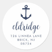Sticker Rond Adresse de retour de l'Ancre marine (Devant)
