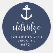 Sticker Rond Adresse de retour de l'Ancre marine (Devant)