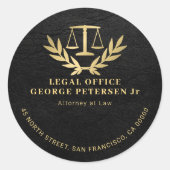 Sticker Rond Adresse de retour de l'avocat du procureur (Devant)