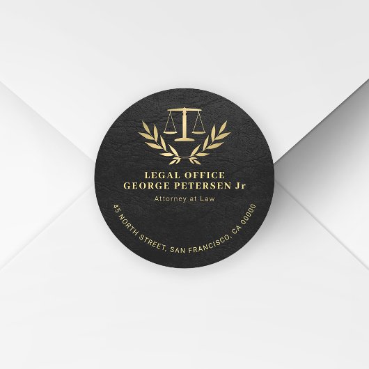 Sticker Rond Adresse de retour de l'avocat du procureur