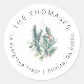 Sticker Rond Adresse de retour de l'enveloppe de Noël (Devant)