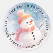 Sticker Rond Adresse de retour de l'illustration d'un bonhomme  (Devant)