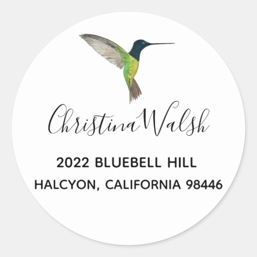 Sticker Rond Adresse de retour de l'oiseau-de-mer (Devant)