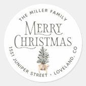 Sticker Rond Adresse de retour de Noël (Devant)