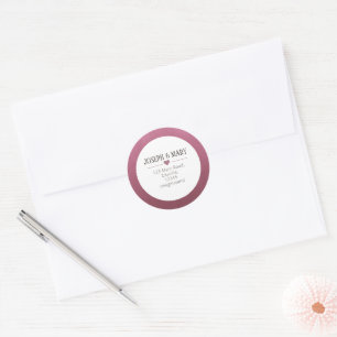 Sticker Rond Adresse de retour de Noël Coeur rose